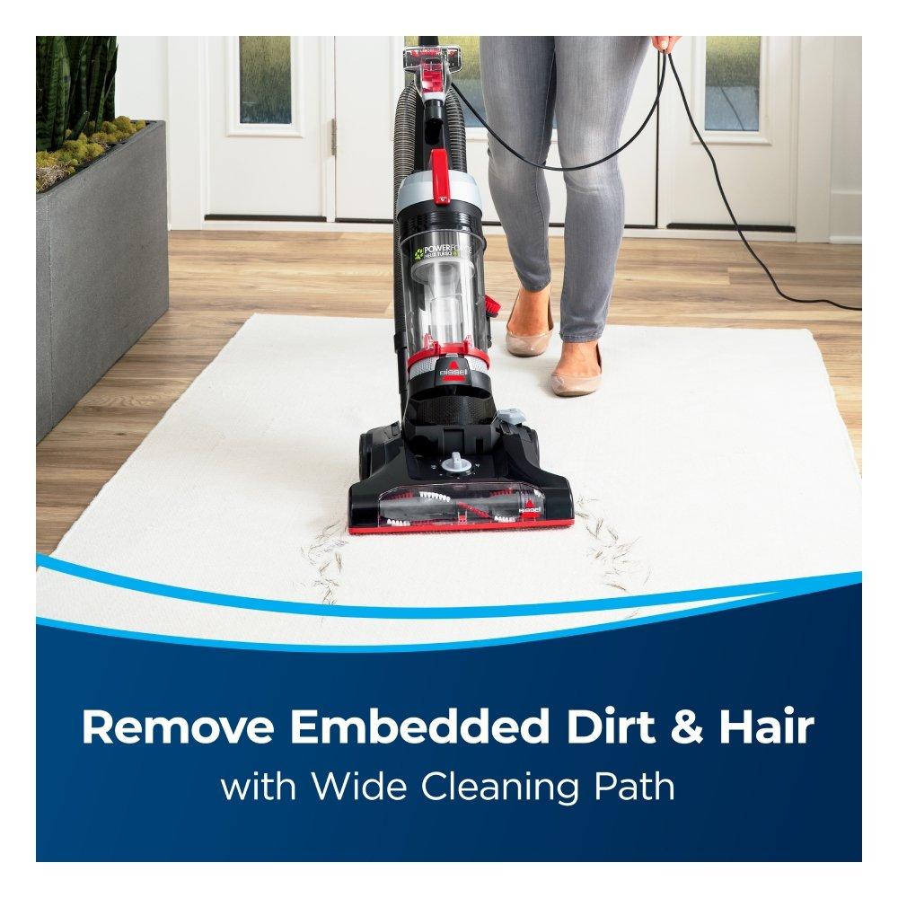 مكنسة كهربائية عمودية باور فورس هيليكس تيربو من بيسيل، قدرة 1100 واط، سعة 1 لتر، 2110E - أسود/أحمر