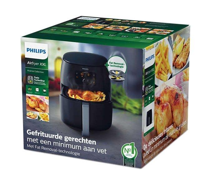 قلاية هوائية رقمية مجموعة افانس مقاس إكس إكس لارج من من فيليبس، قدرة 2225 واط، سعة 1.4 كجم، HD9650/99 - أسود