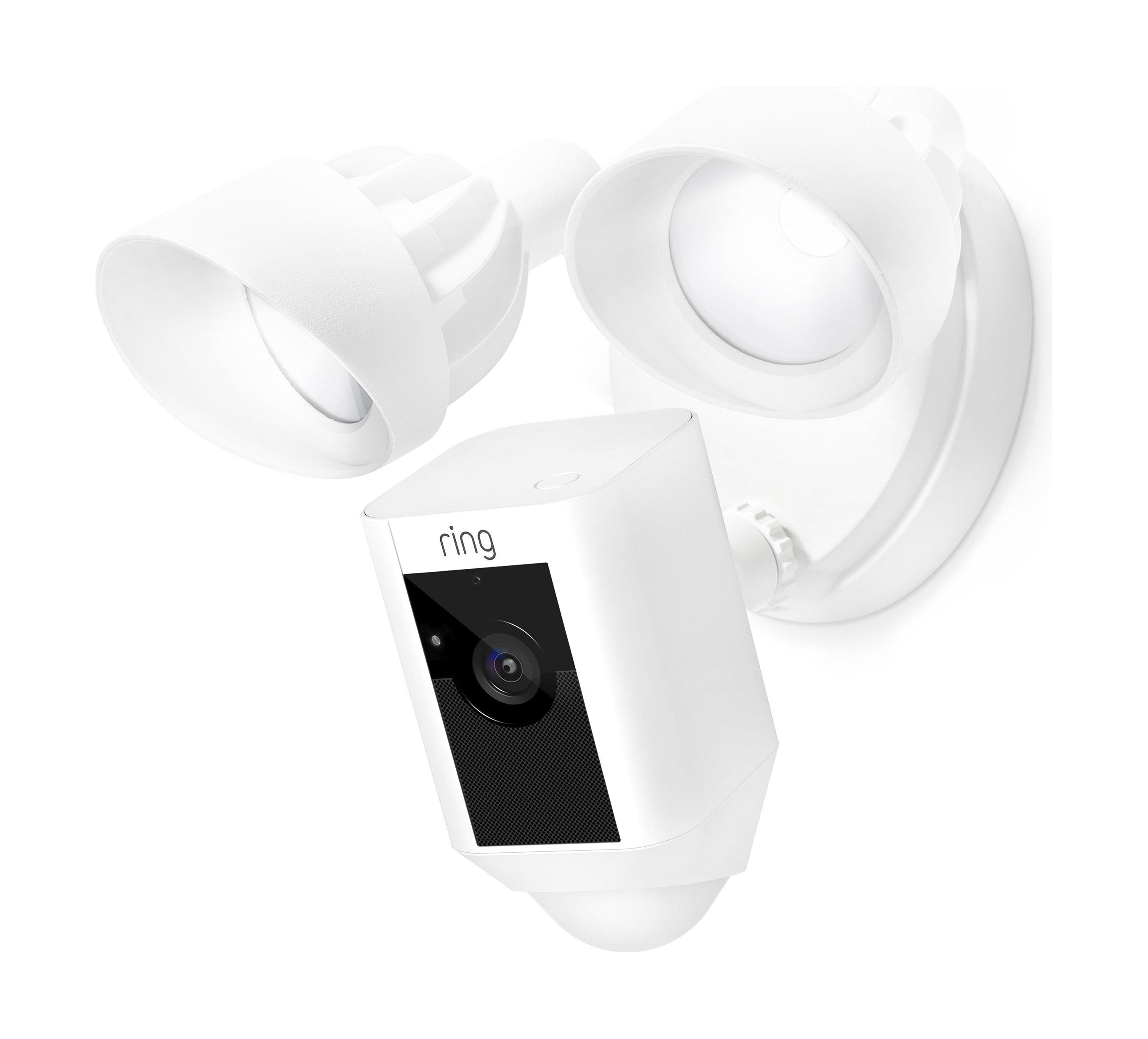Ring Floodlight Camera Motion-Activated Full HD Security Cam Two-Way Talk and Siren Alarm - White
