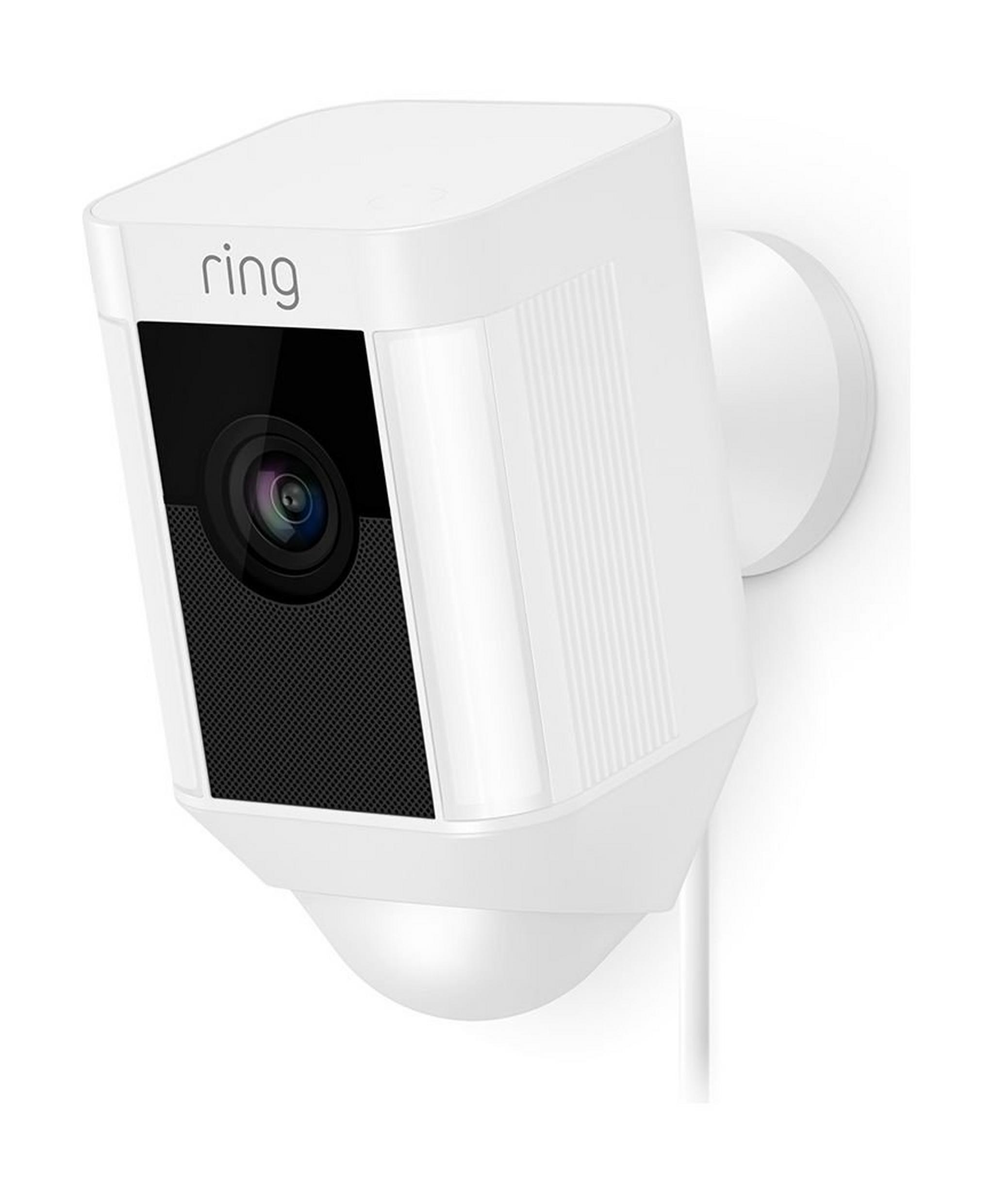 Ring Spotlight Wired Smart Home Security Camera - White