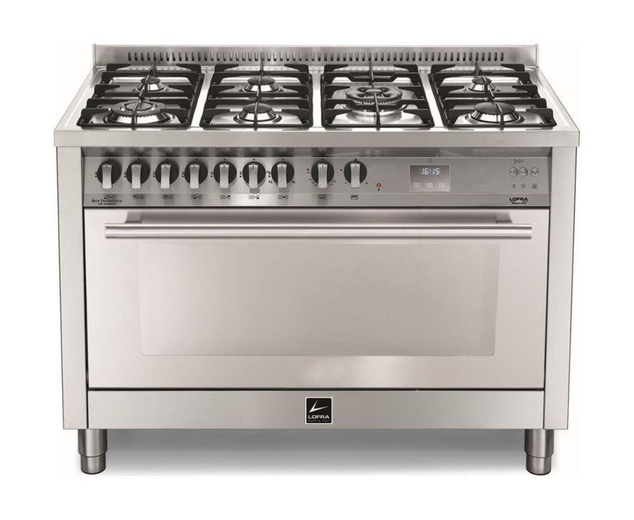 طباخ الغاز لوفرا ٧ شعلات - ١٢٠ × ٦٠ سم (PG126G2VGT/2CI) + شفاط جاسينثا من لوفرا