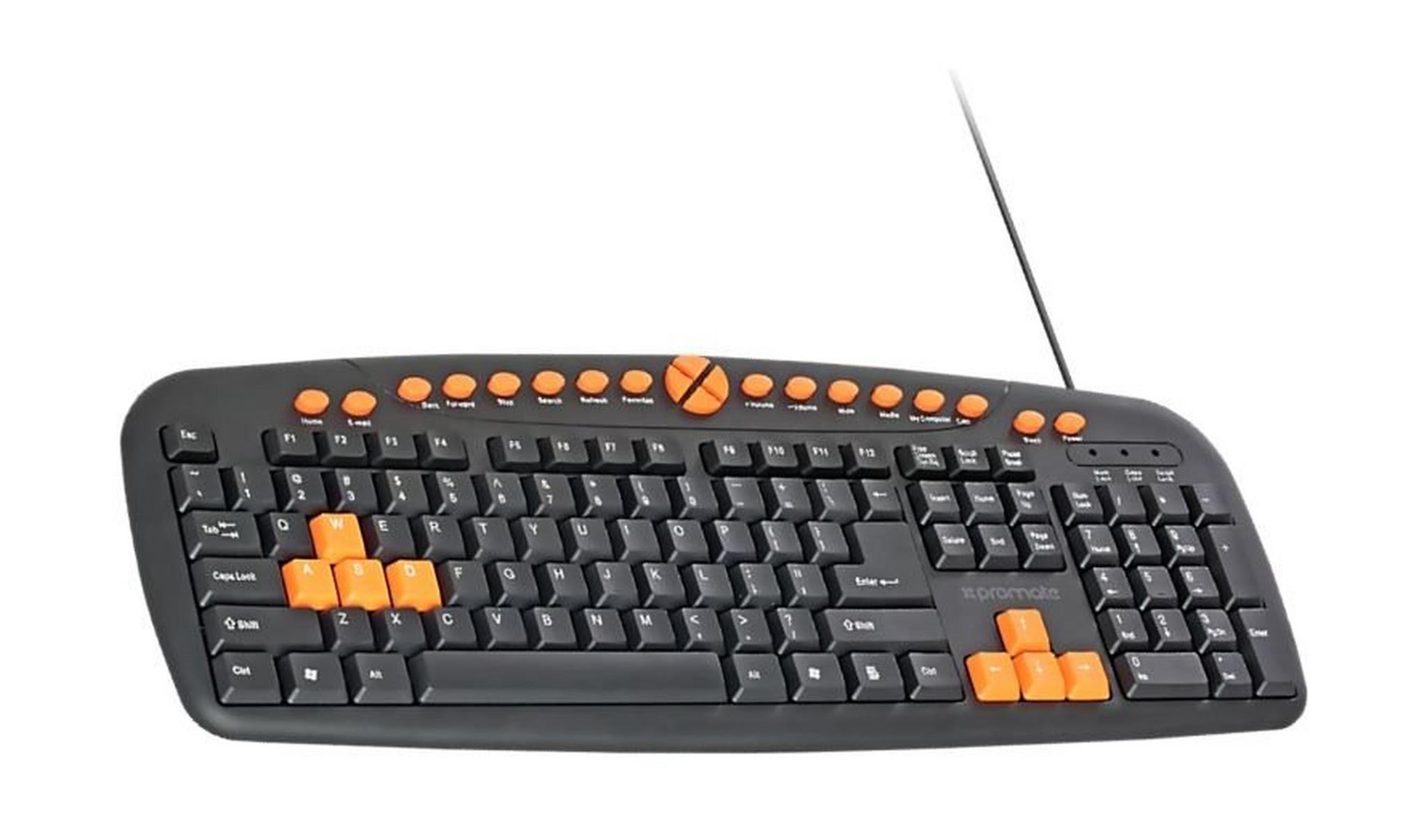 Promate Easykey-2 Wired Gaming Keyboard - Black