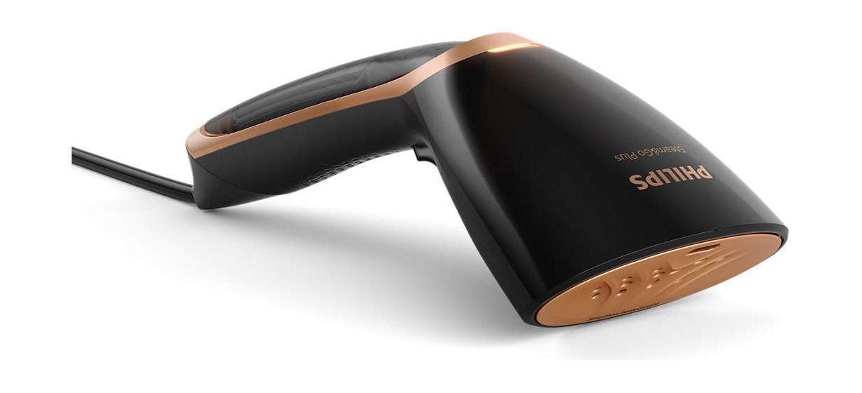 مكواة بخار محمولة ستيم اند جو من فيليبس، قدرة 1300 واط،  سعة 0.07 لتر، GC362/86 - أسود/نحاسي