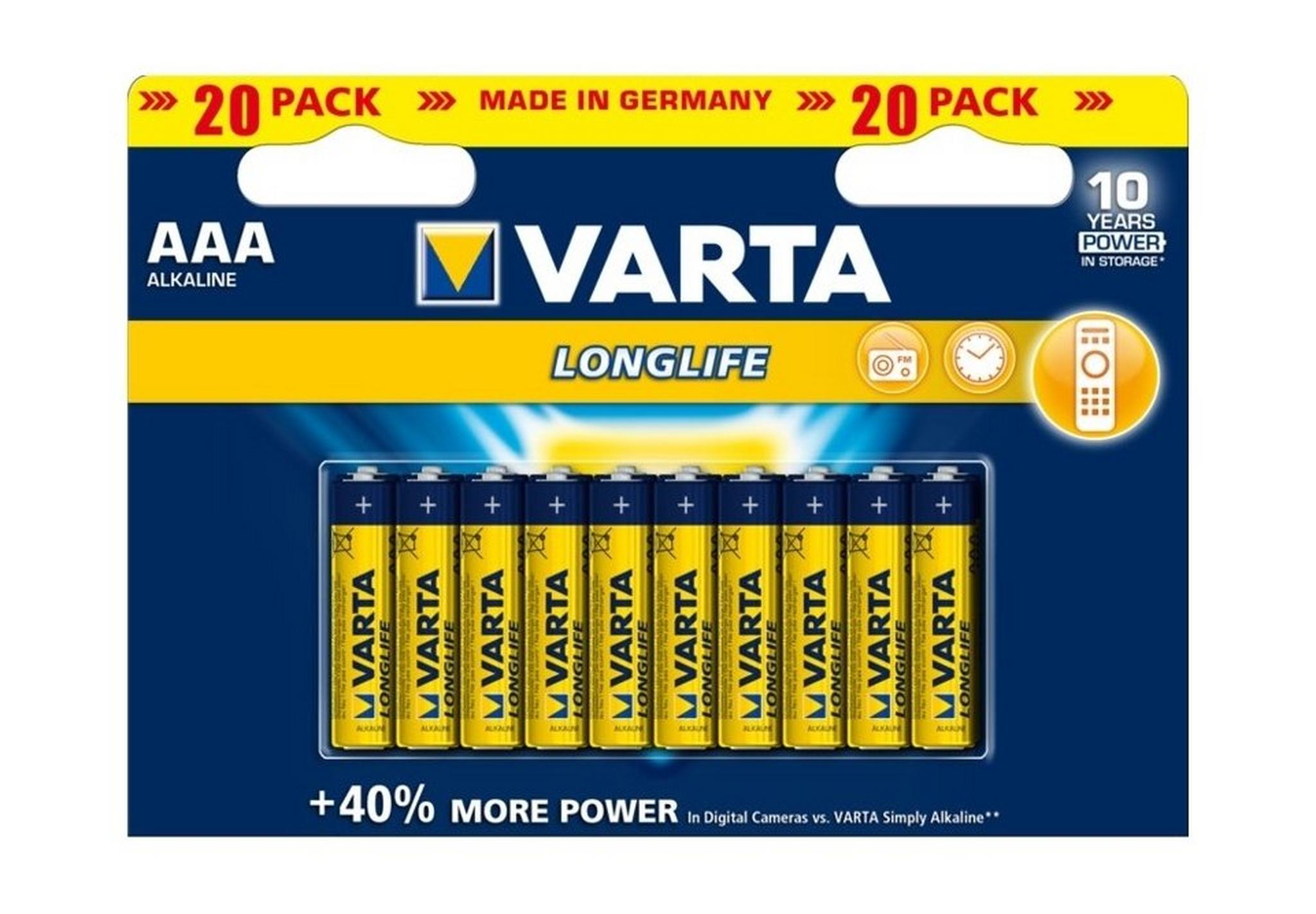 Varta LL 20 AAA Double Blister Alkaline Battery - 20 Pcs
