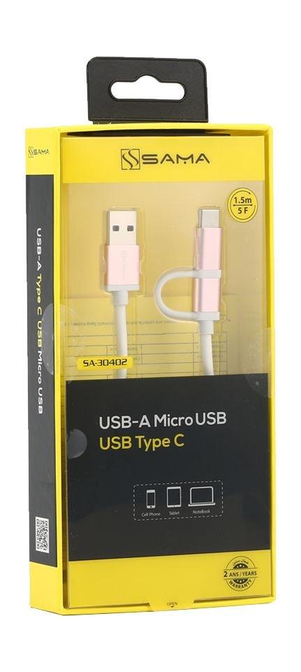 Sama Micro USB Cable with USBC Cable (30402) Rose Gold Price in