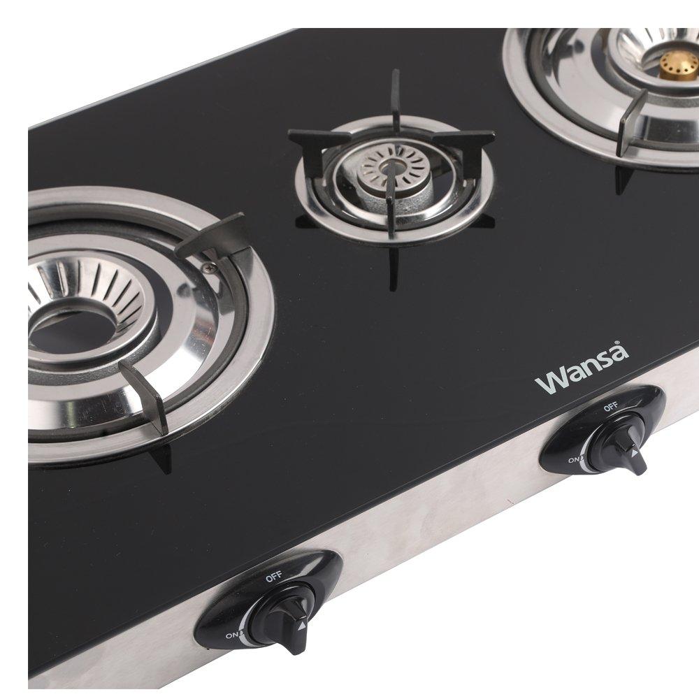 Wansa 3 Burner Gass Stove (3N51608) Black Xcite Kuwait