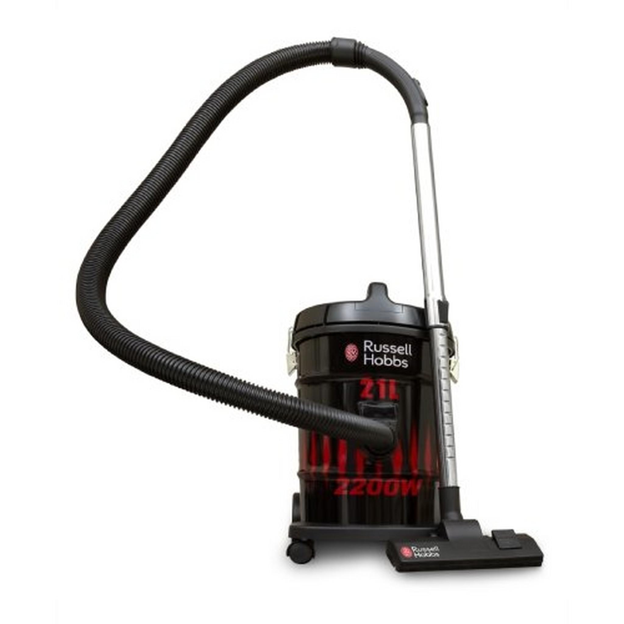 Russell Hobbs 2X Heavy Duty Vacuum Cleaner, 2200W, 21 Liters, - Black/Red