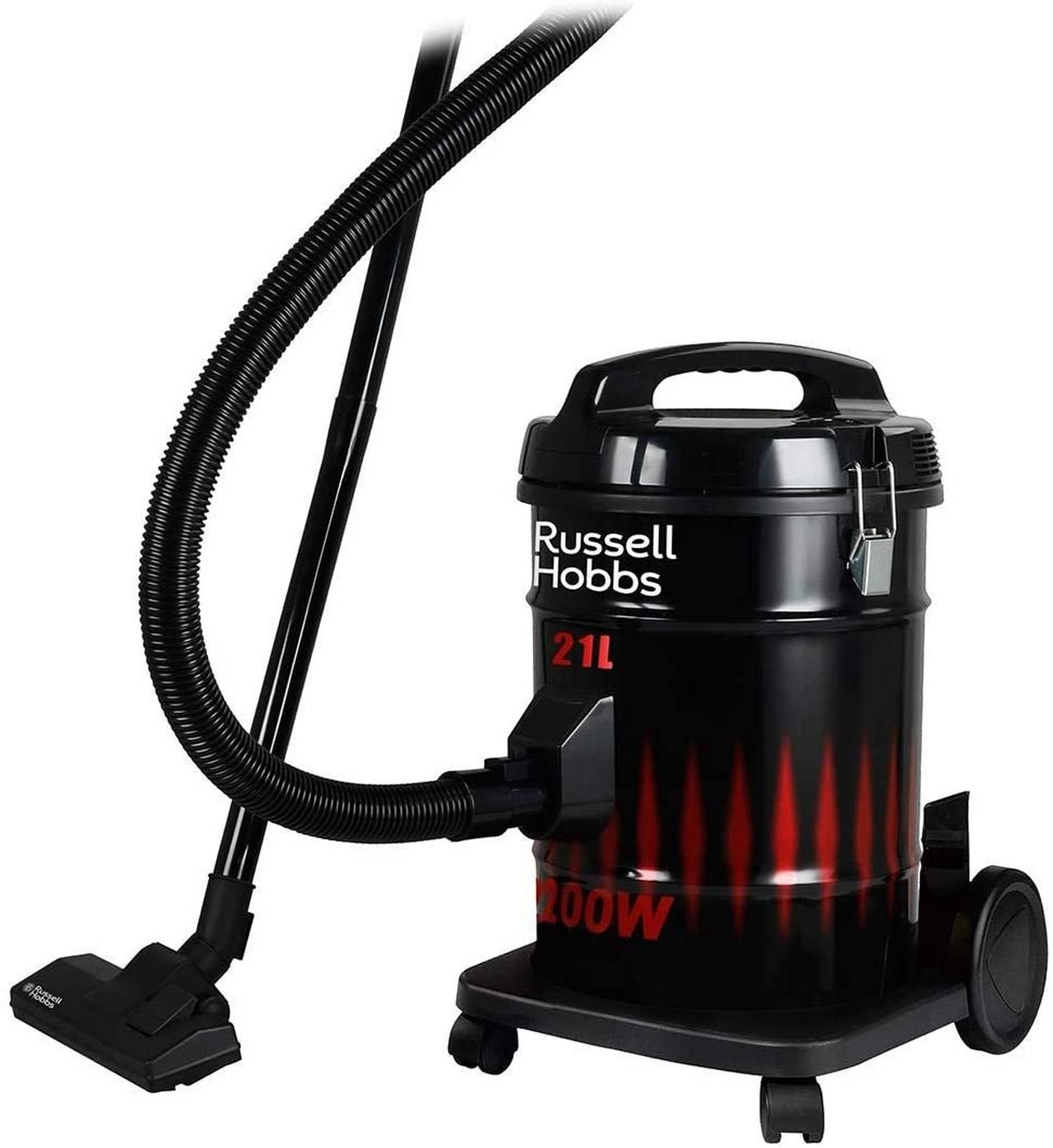 Russell Hobbs 2X Heavy Duty Vacuum Cleaner, 2200W, 21 Liters, - Black/Red