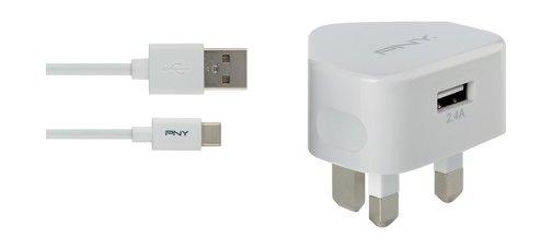 PNY 2.4A USB-C Wall Charger (P-AC-TC-WUK01-RB) - White
