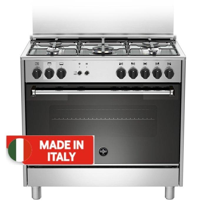 Buy Lagermania 90x60 cm 5 burners gas cooker (ams95c31dx) - stainless steel in Kuwait