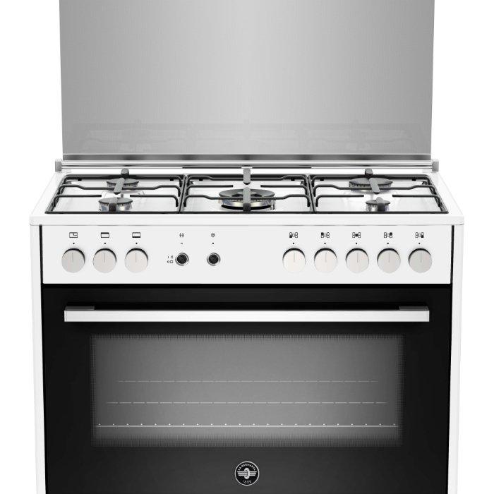 طباخ غاز 5 شعلات من لاجيرمانيا، مقاس 90×60 سم، TUS95C31DW - أبيض