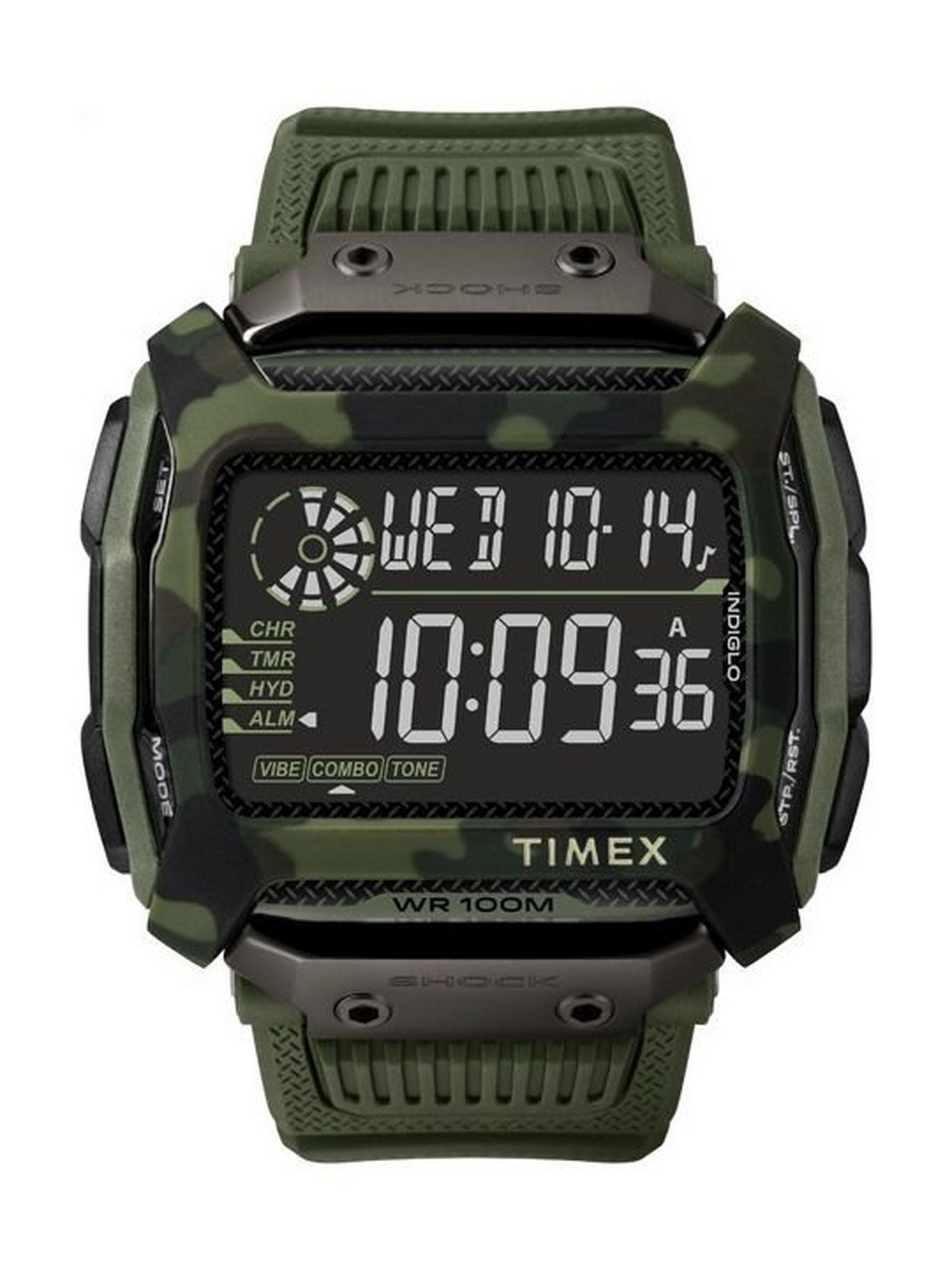 ساعة تايمكس كوماند شوك للرجال ٥٤ ملم مع حزام من المطاط (TW5M20400)