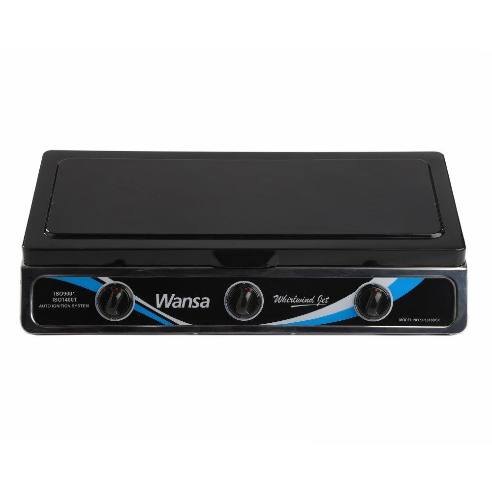 3 Burners Stainless Steel Gas Stove Wansa 35318DSC Xcite kuwait