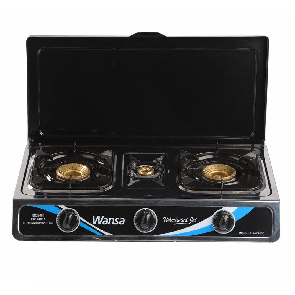 3 Burners Stainless Steel Gas Stove Wansa 35318DSC Xcite kuwait