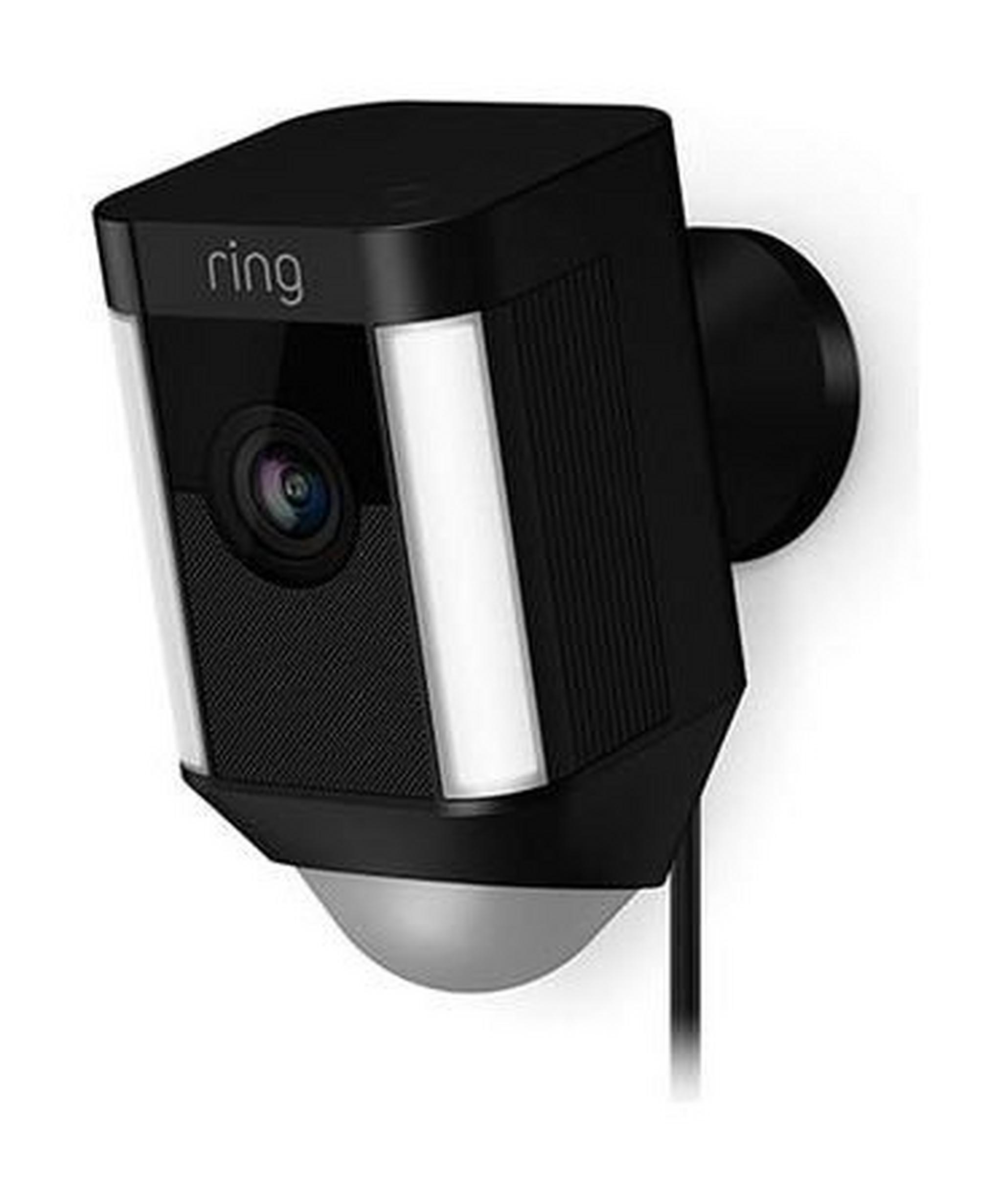 Ring Spotlight Wired Smart Home Security Camera - Black