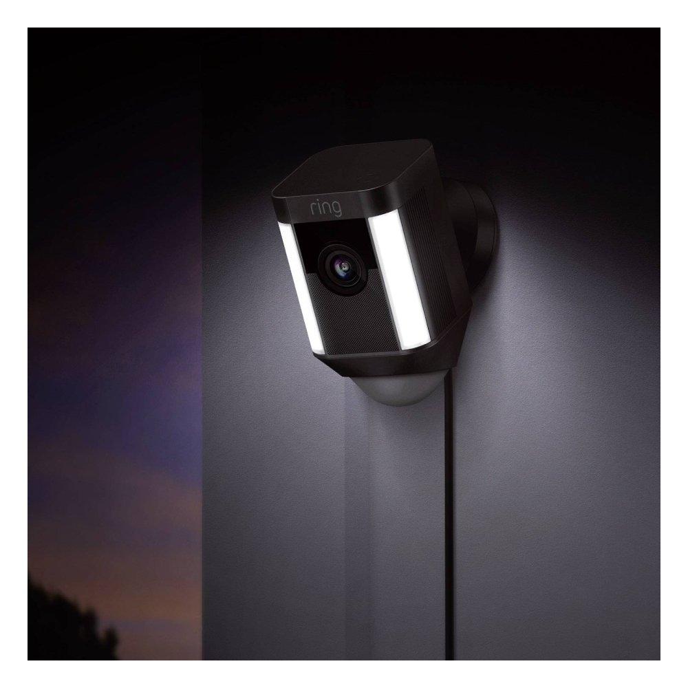 Ring Spotlight Wired Smart Home Security Camera - Black
