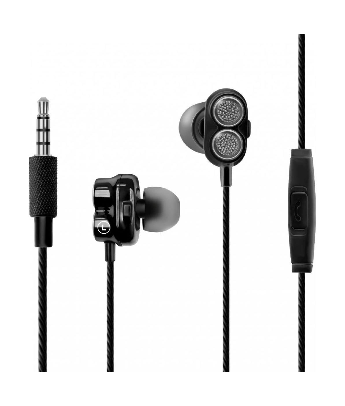Promate Onyx Bass Boost Dual Driver In-Ear Earphones - Onyx Black