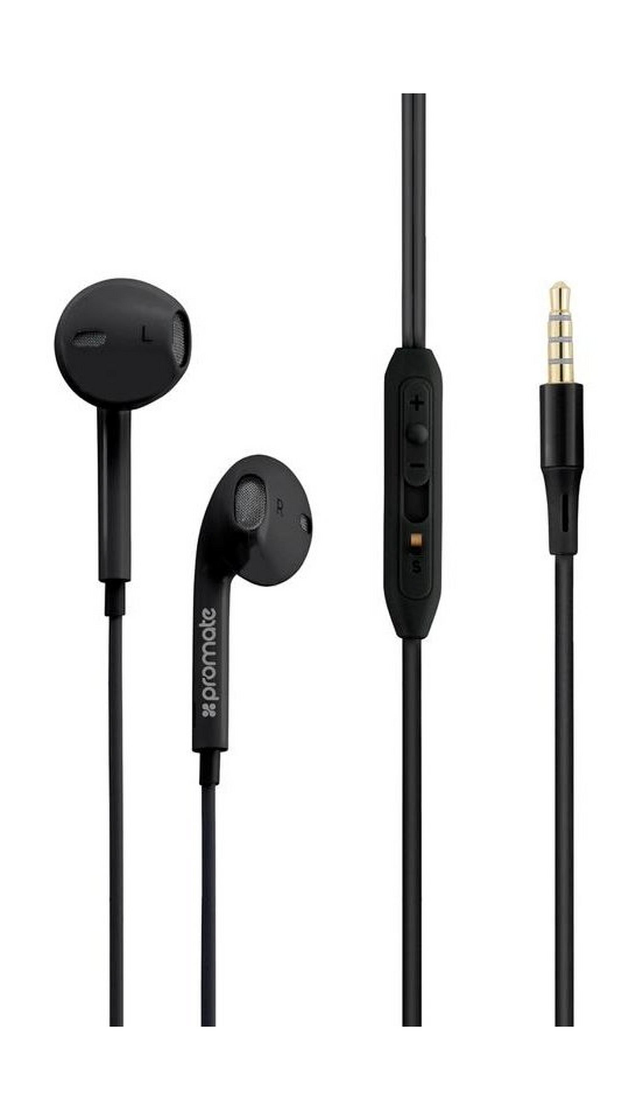 Promate GearPod-IS2 Lightweight High-Performance Stereo Earbuds - Black