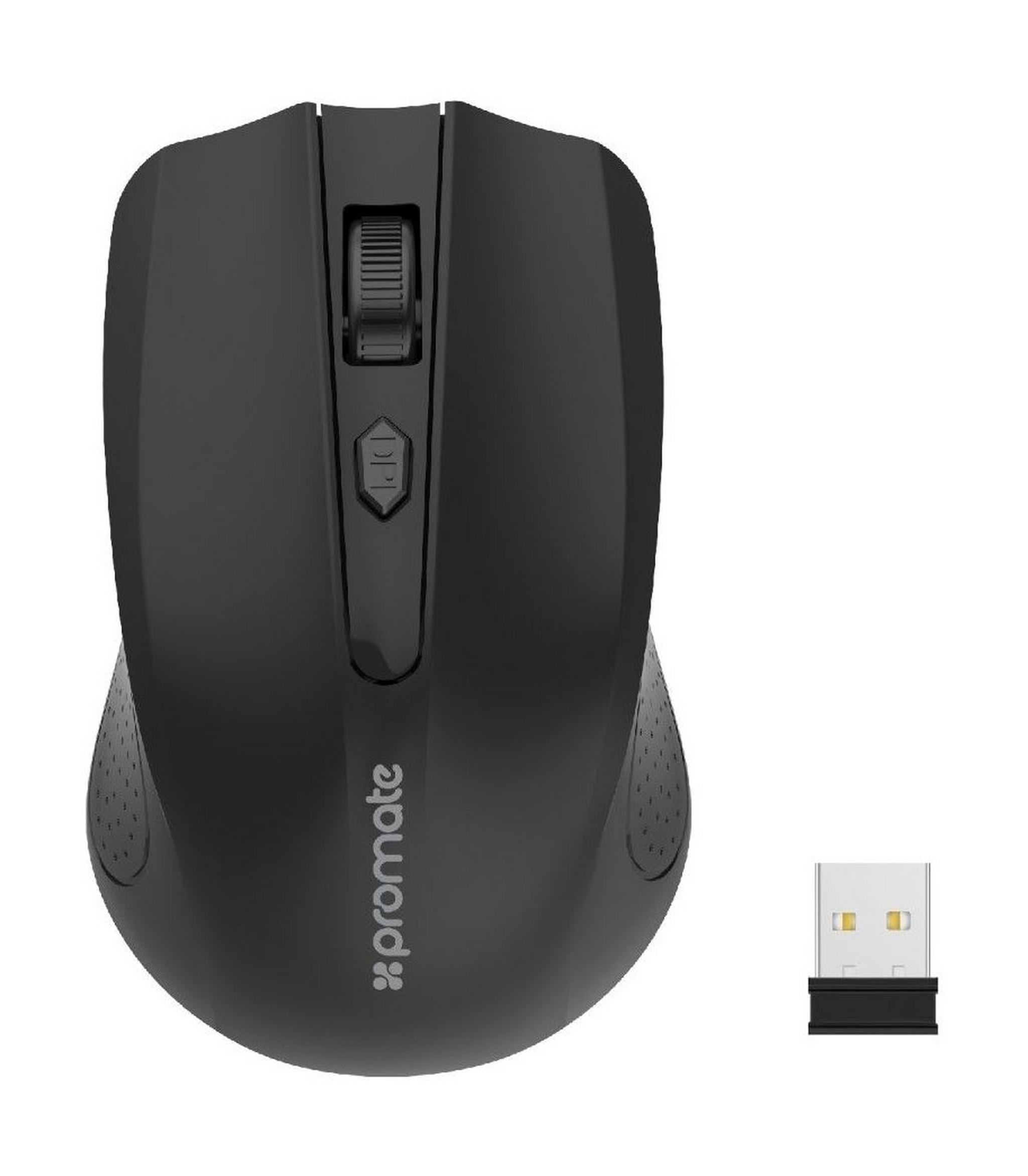 Promate CLIX-8 Ergonomic Wireless Mouse - Black
