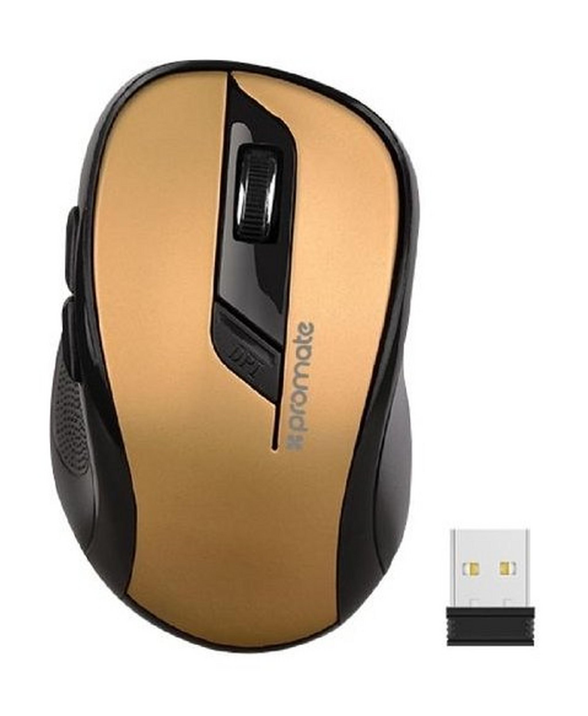 Promate Clix-7 Wireless Optical Mouse - Gold