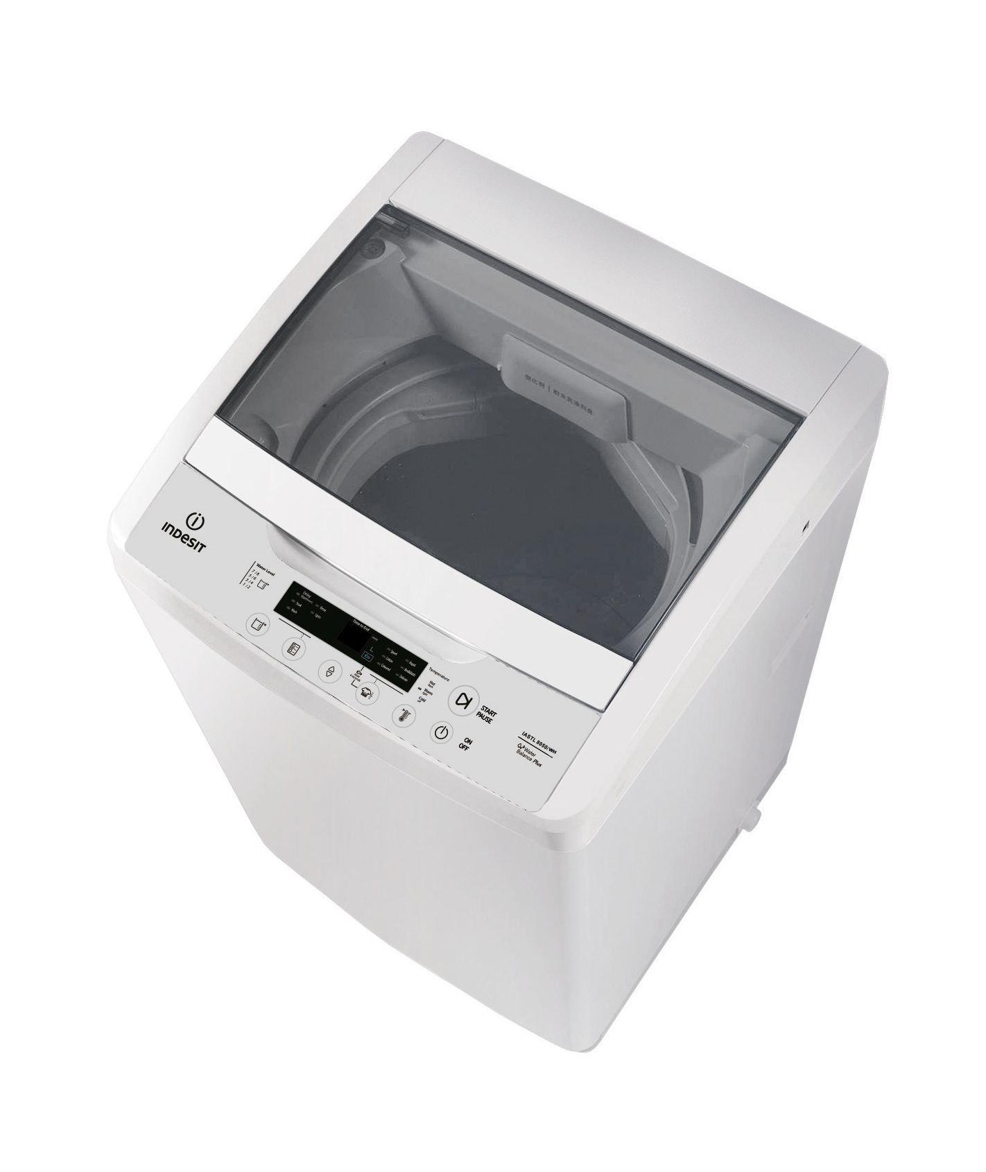 Indesit Top Load Washing Machine, 8Kg, 6 Programs, IASTL 8050 - White