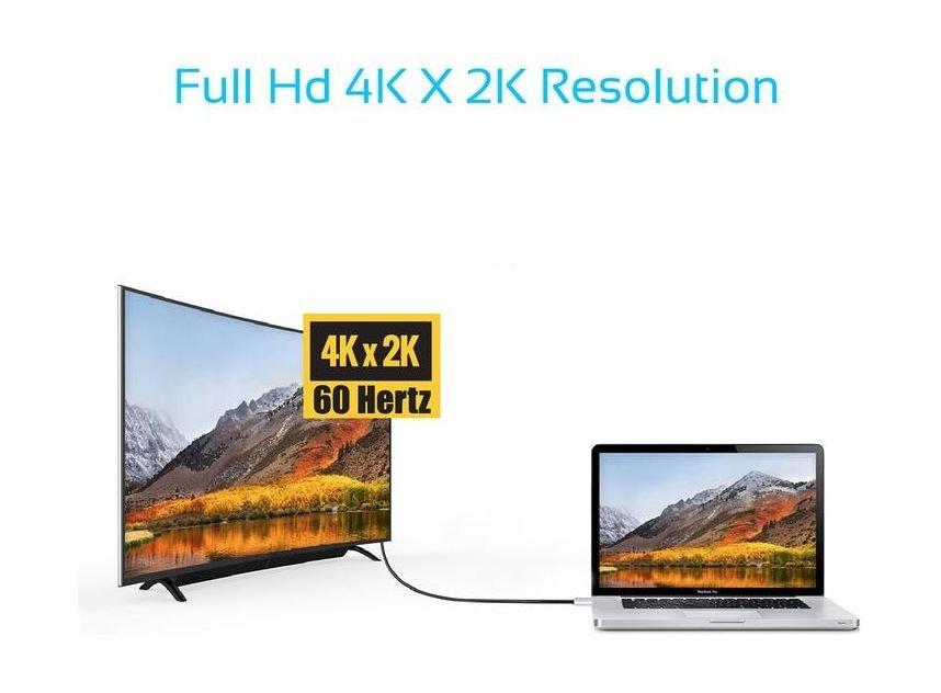 كابل محول يو إس بي من النوع سي إلي إتش دي إم آي بطول ١,٨ متر - رمادي