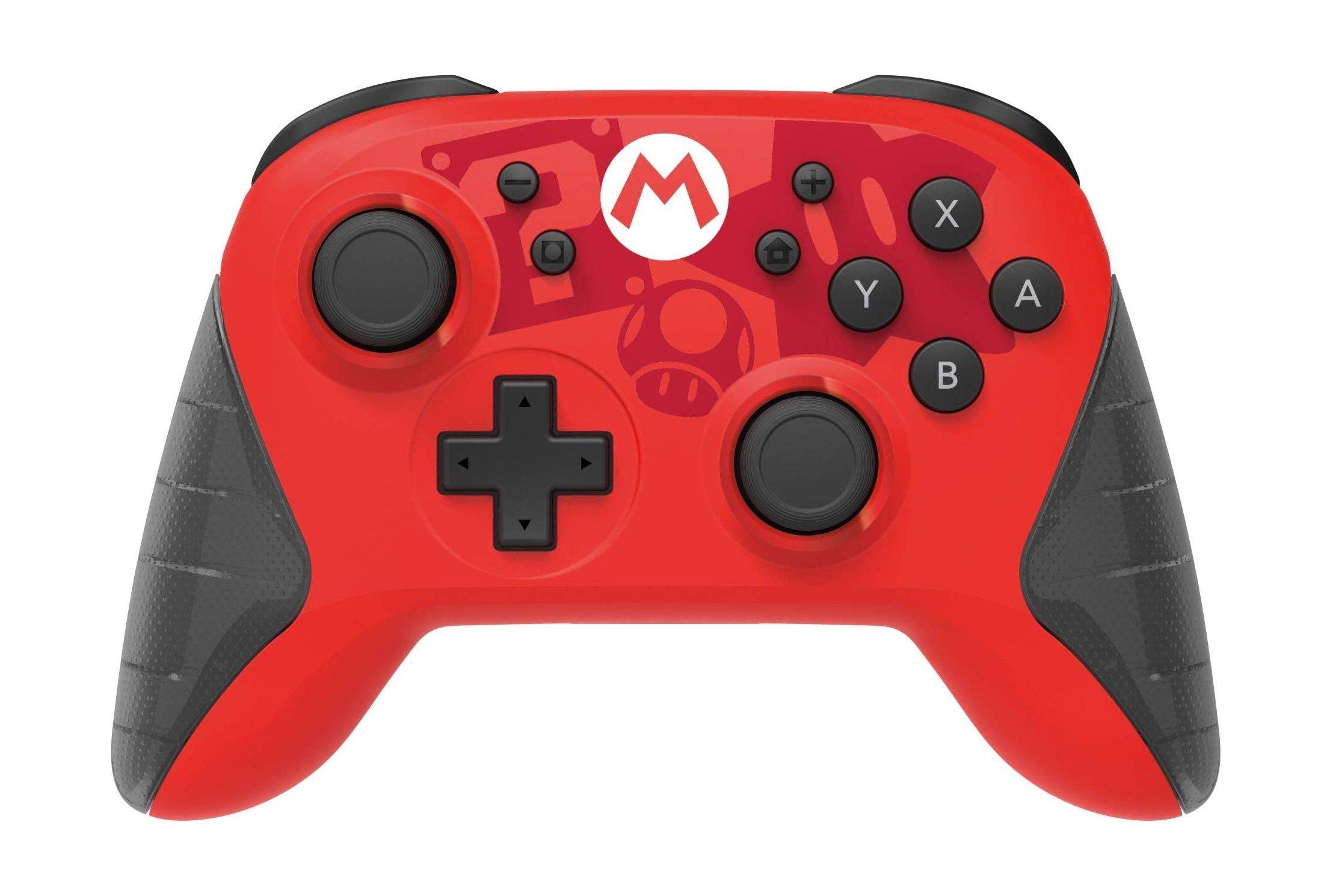 يد التحكم اللاسلكية القابلة لإعادة الشحن لجهاز الألعاب نينتيندو سويتش من هوري - إصدار ماريو