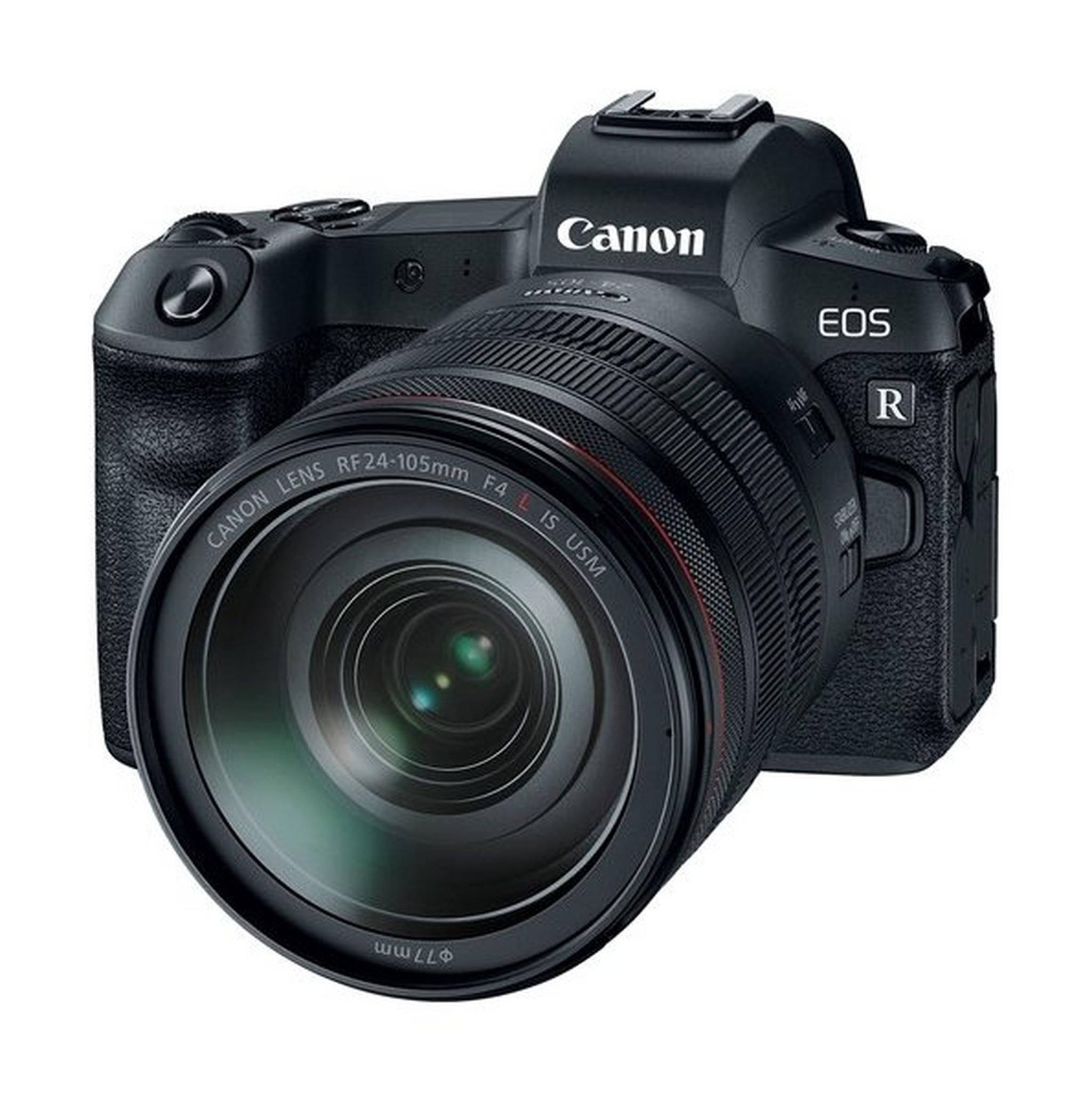 كاميرا كانون EOS R الرقمية بدون مرآة مع عدسة ٢٤-١٩٥ مم + موصل عدسة EU26