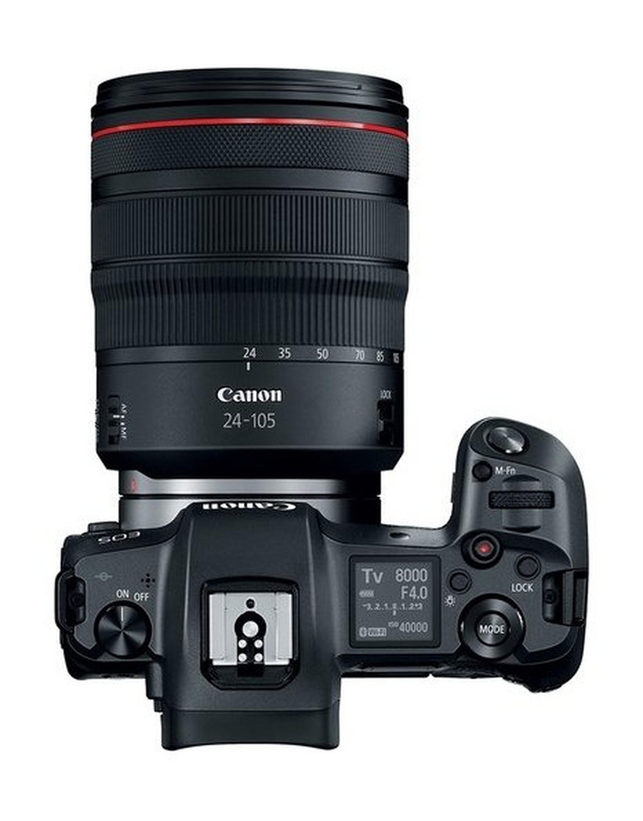 كاميرا كانون EOS R الرقمية بدون مرآة مع عدسة ٢٤-١٩٥ مم + موصل عدسة EU26