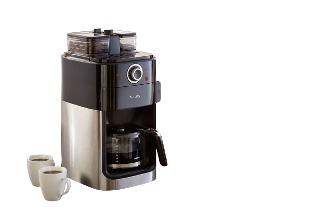 Philips Grind and Brew Coffee Maker, 1000W, 1.2L, HD7762 - Black/Silver