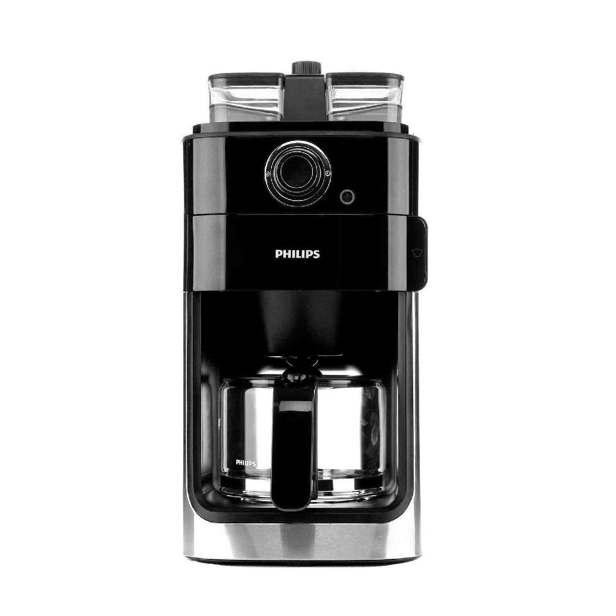 Philips Grind and Brew Coffee Maker, 1000W, 1.2L, HD7762 - Black/Silver