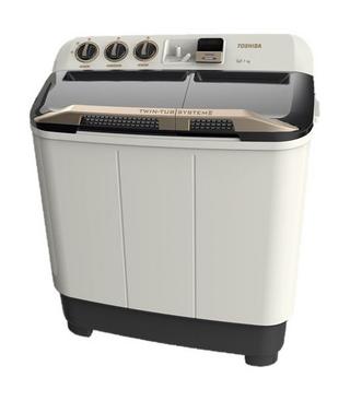 Buy Toshiba twin tub washer, 7kg washing capacity, 4. 6kg drying capacity, vh-h80wb - white... in Kuwait