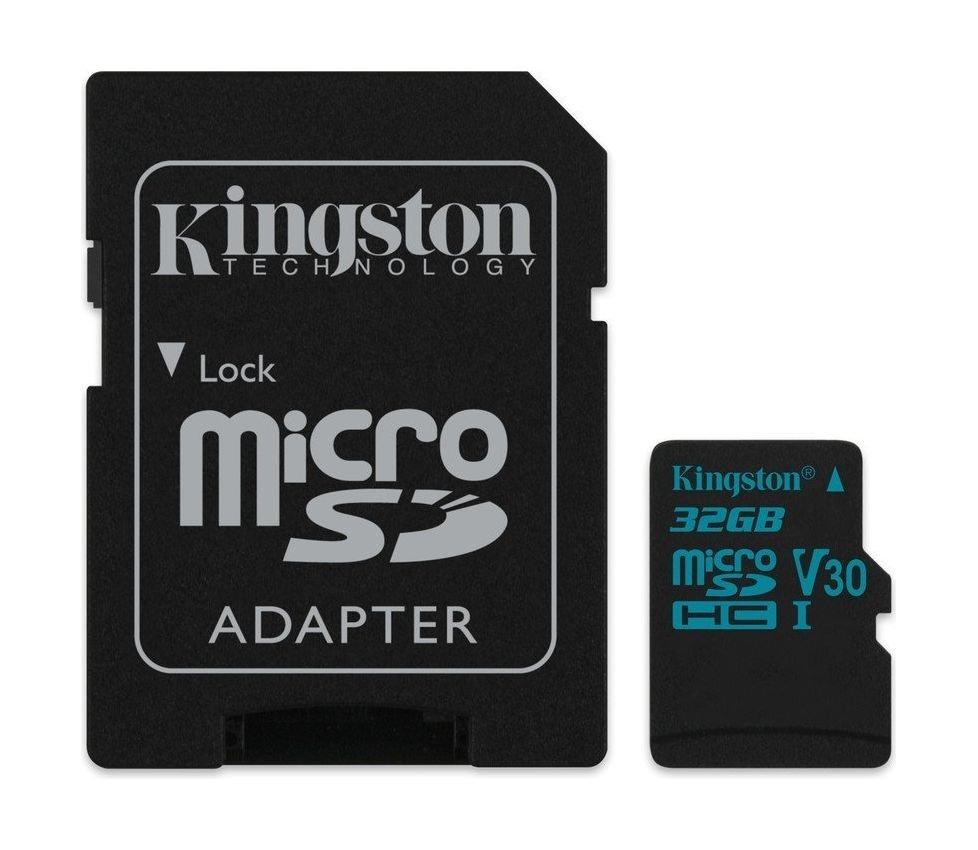 Kingston Canvas Go Class 10 U3 MicroSD Card + Adapter - 32GB