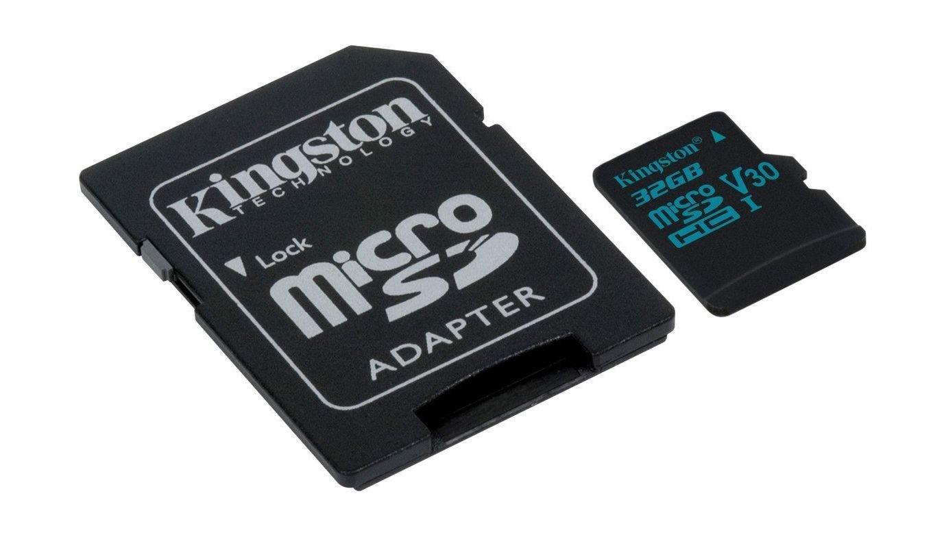 Kingston Canvas Go Class 10 U3 MicroSD Card + Adapter - 32GB