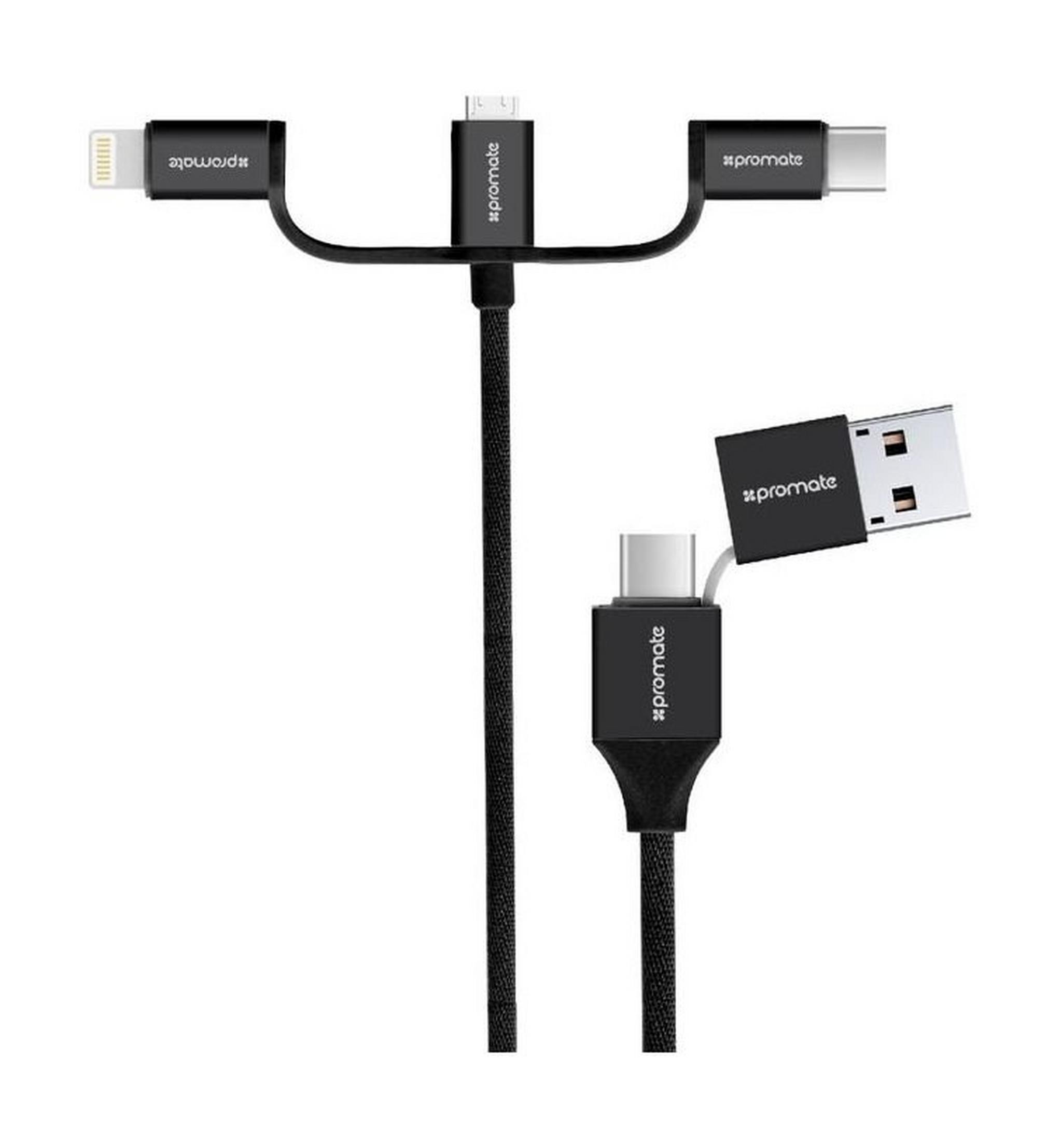 Promate UniLink-Trio2 3-in-1 Smart USB Cable - Silver