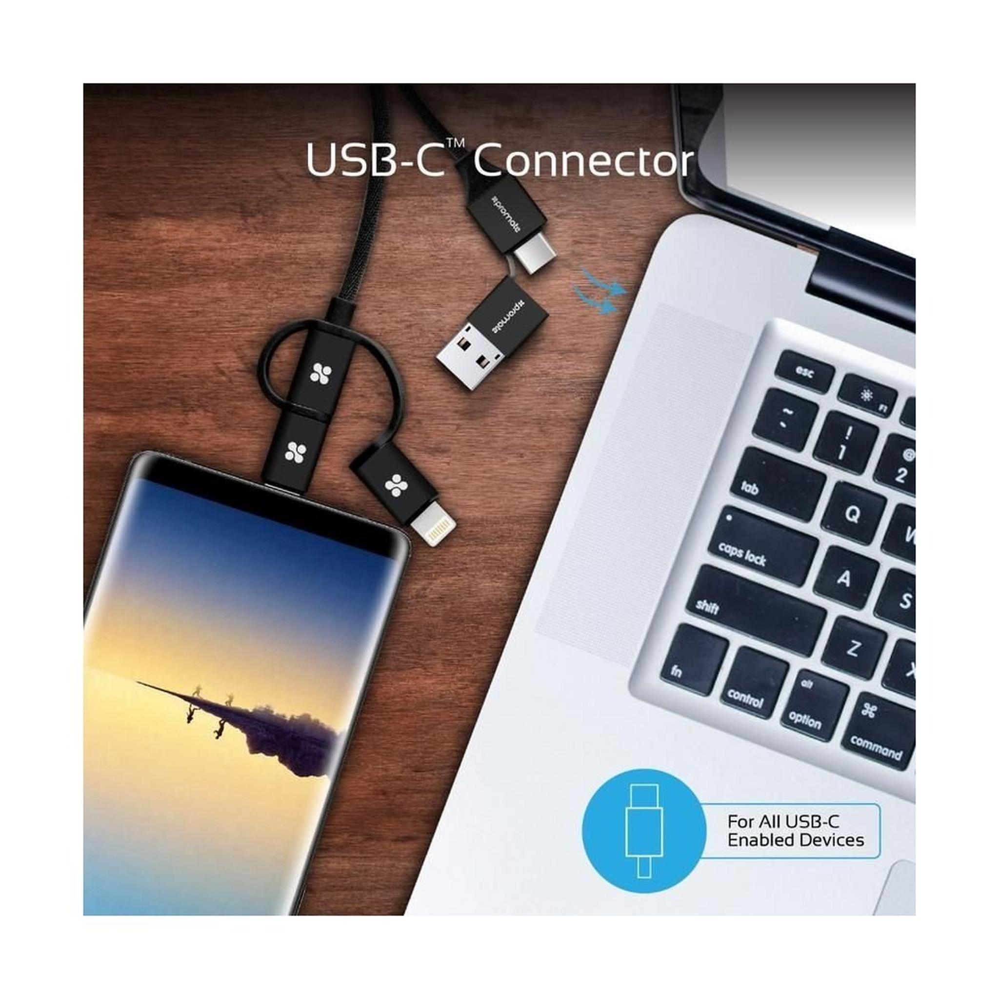 Promate UniLink-Trio2 3-in-1 Smart USB Cable - Silver