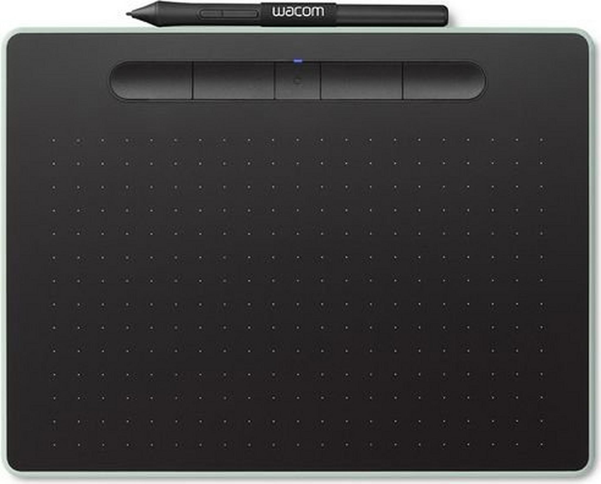 تابلت الرسم الإبداعي واكوم إنتوس بتقنية البلوتوث مع قلم رسم - (صغير) - أخضر فستقي (CTL-4100WLK)