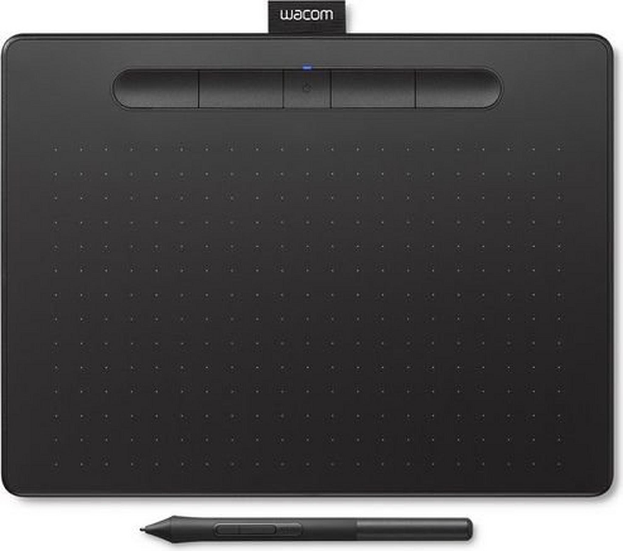 تابلت الرسم الإبداعي واكوم إنتوس بتقنية البلوتوث مع قلم رسم - (صغير) - أسود (CTL-6100WLK)