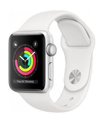 Apple Watch Series 3 GPS, 42mm Silver Aluminium Case with White Sport Band