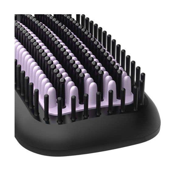 Philips Heated Straightening Brush with Ionic Care for Shiny, Smooth and Frizz-Free Hair, 170 / 200°C, BHH880/03 -  Black/Violet