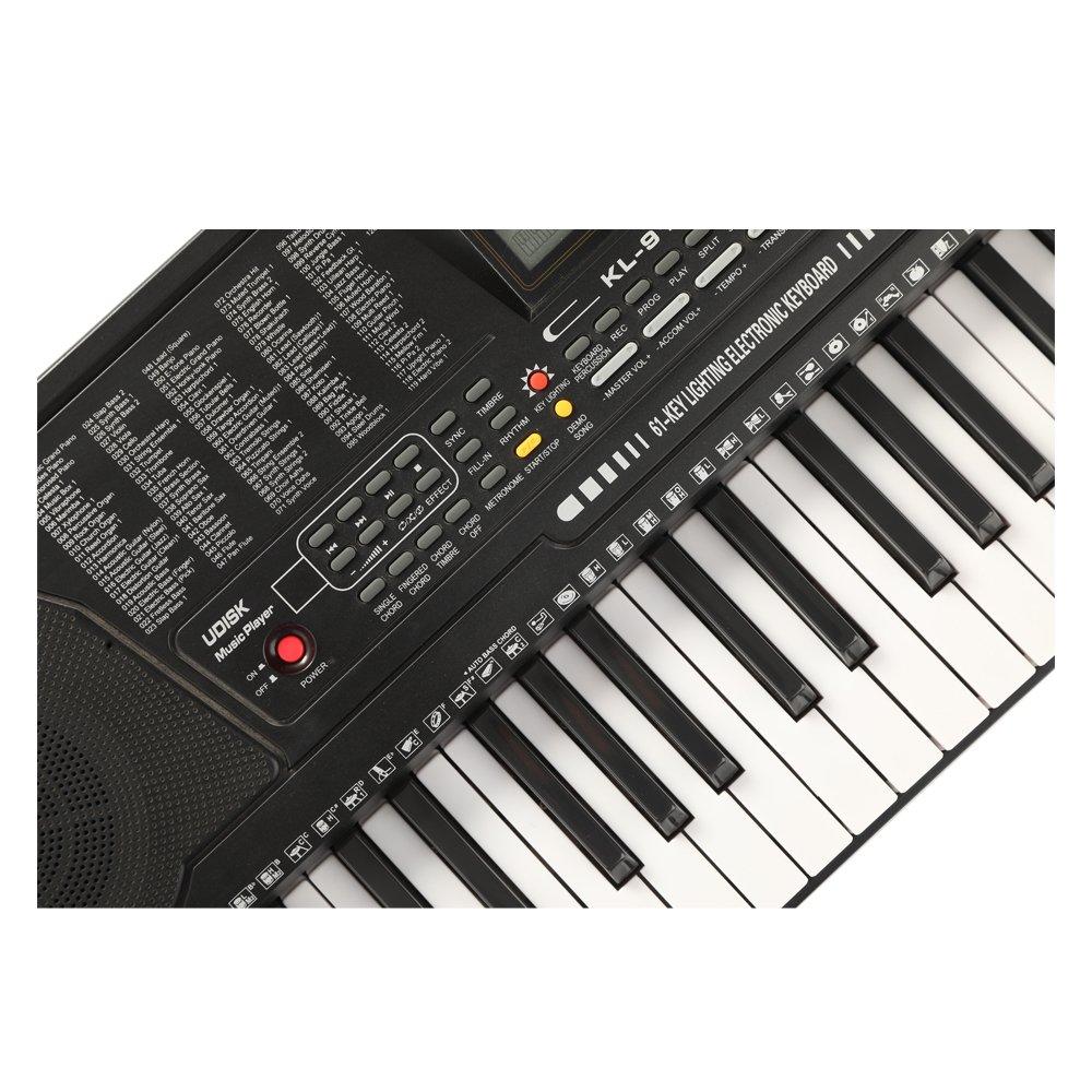 لوحة مفاتيح الموسيقية 61 مفتاحًا من ونسا، KL-91M - أسود