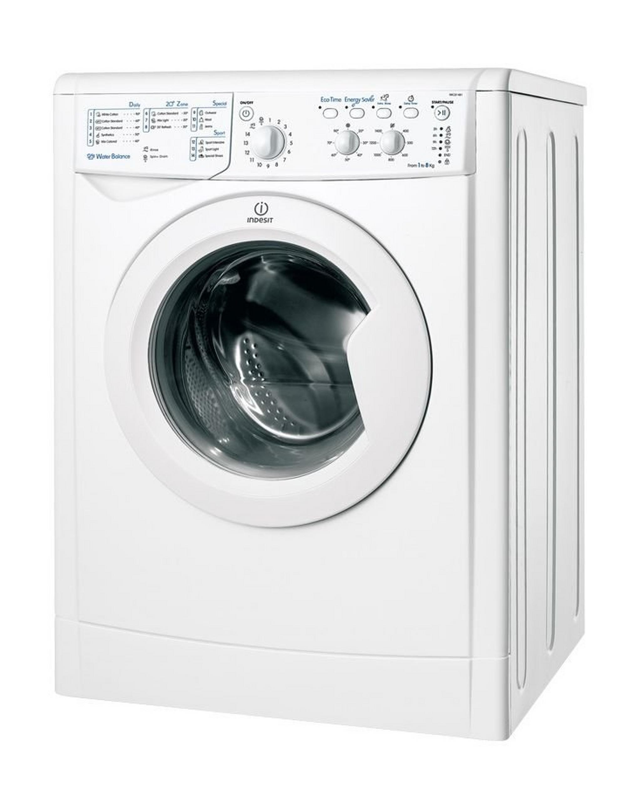 Indesit 8kg 1400RPM Ecotime Front Loading Washing Machine + Indesit 8kg Condenser Dryer  + Wansa Washer and Dryer Stacking Unit