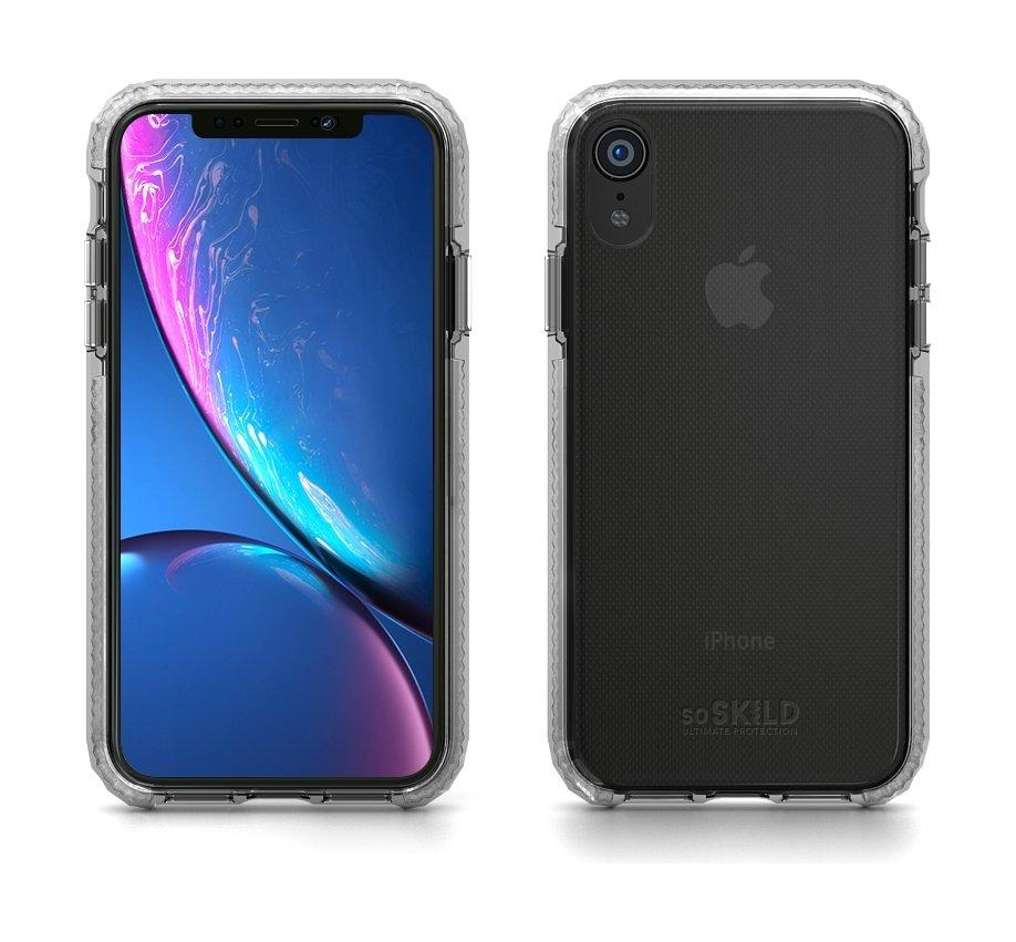 Soskild iPhone XR Defend Heavy Impact Case - Black & Tempered Glass Sp