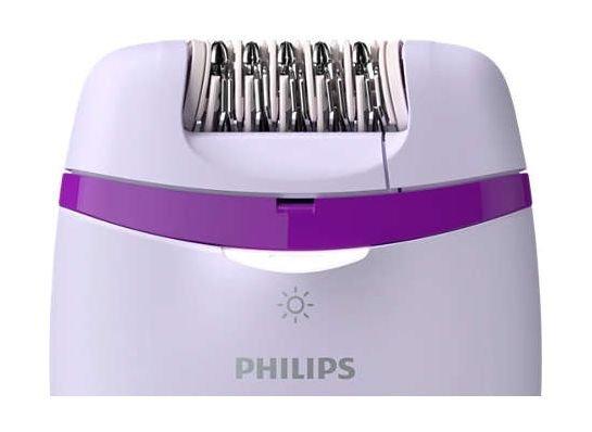 Philips Compact Epilator Pulls Out Hair from the Roots and Leaves Smooth Skin, Corded, 4 Accessories, BRE275/00 - Purple