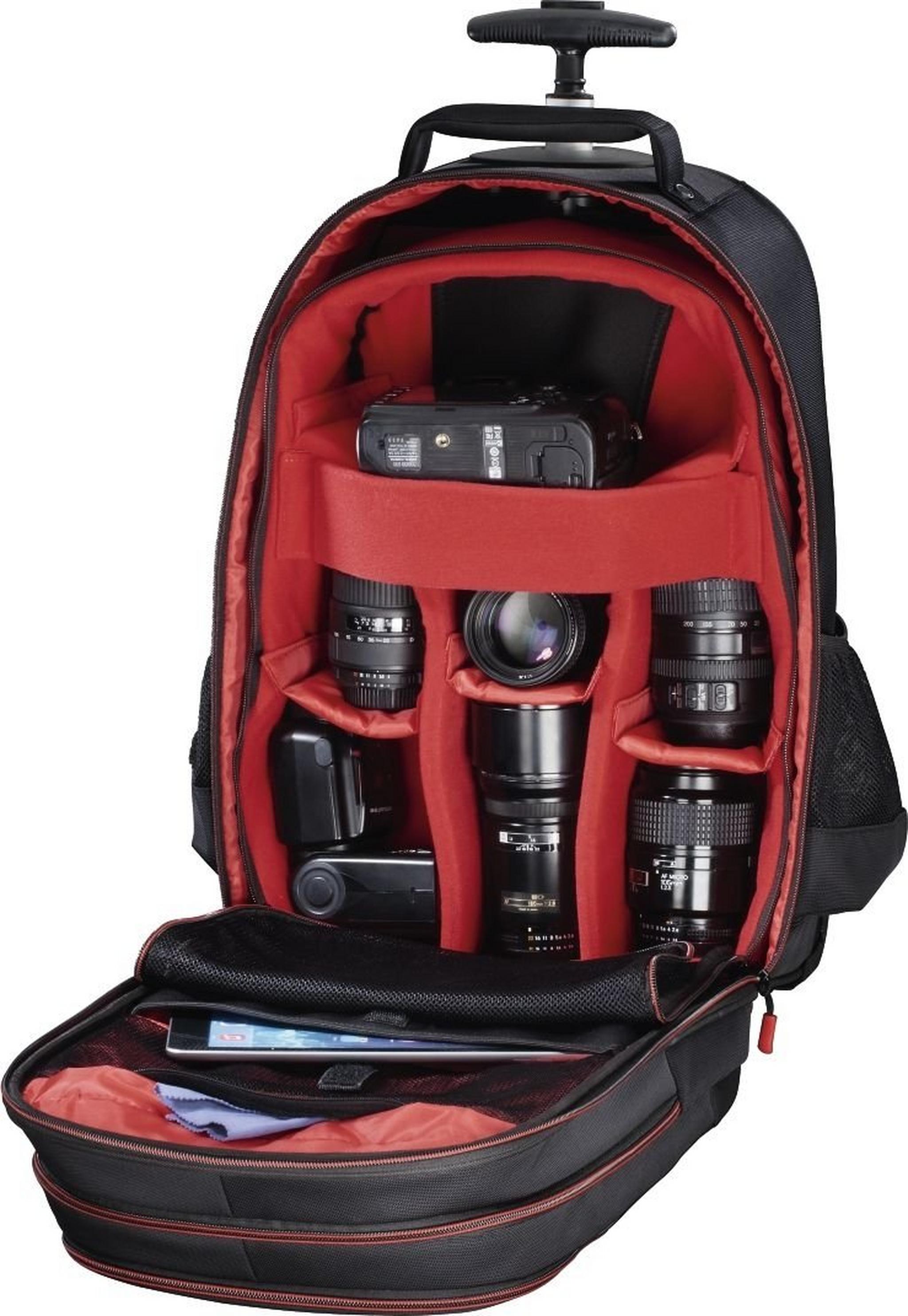 حقيبة الكاميرا ميامي ترولي من هاما - أسود / أحمر (126683)