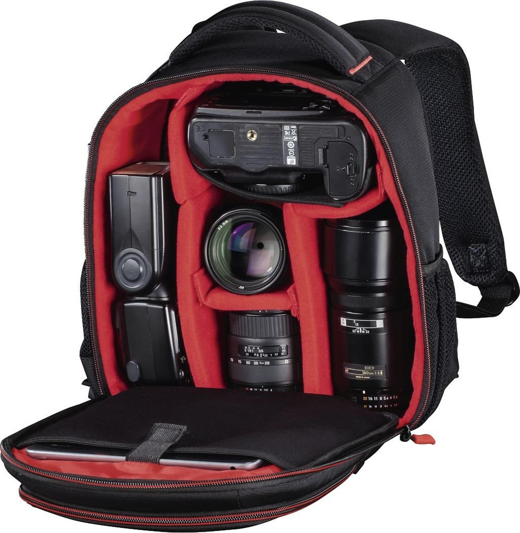 حقيبة الظهر هاما ميامي ١٥٠ للكاميرا (139856) - أسود / أحمر