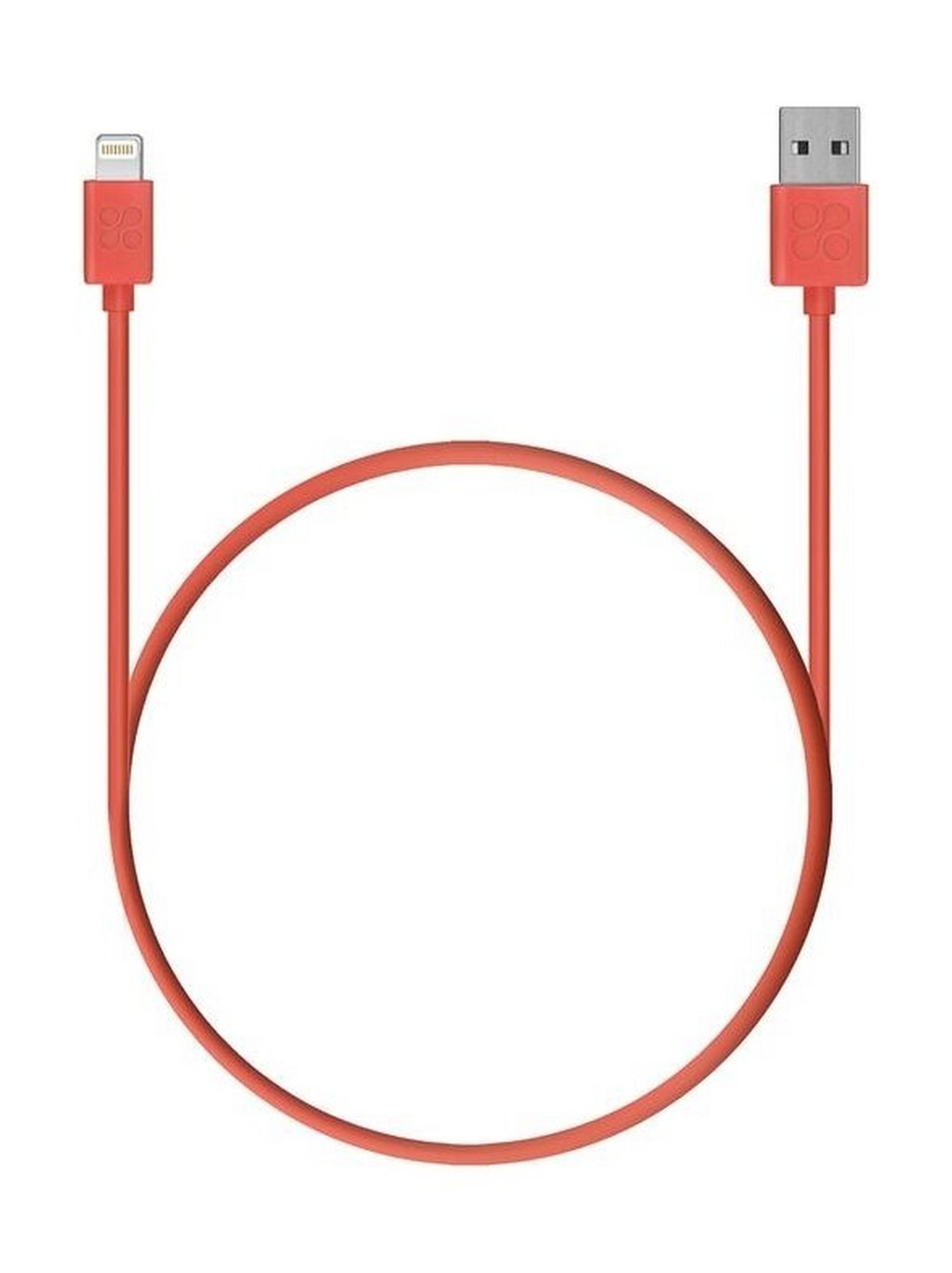 Promate linkMate-LT USB Data & Lightning Charge Cable - Red