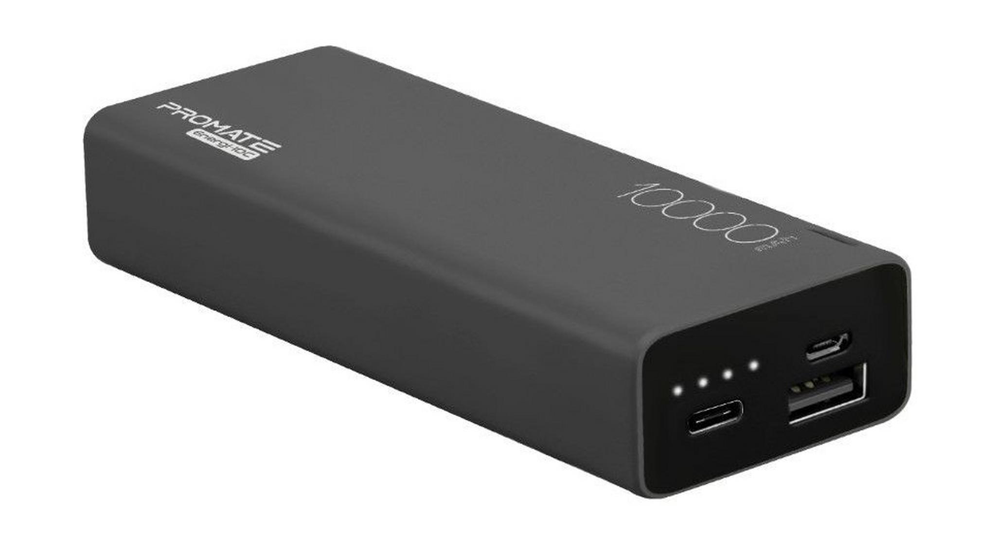Promate Energi-10C 10000mAh High Capacity Dual USB Powerbank - Black