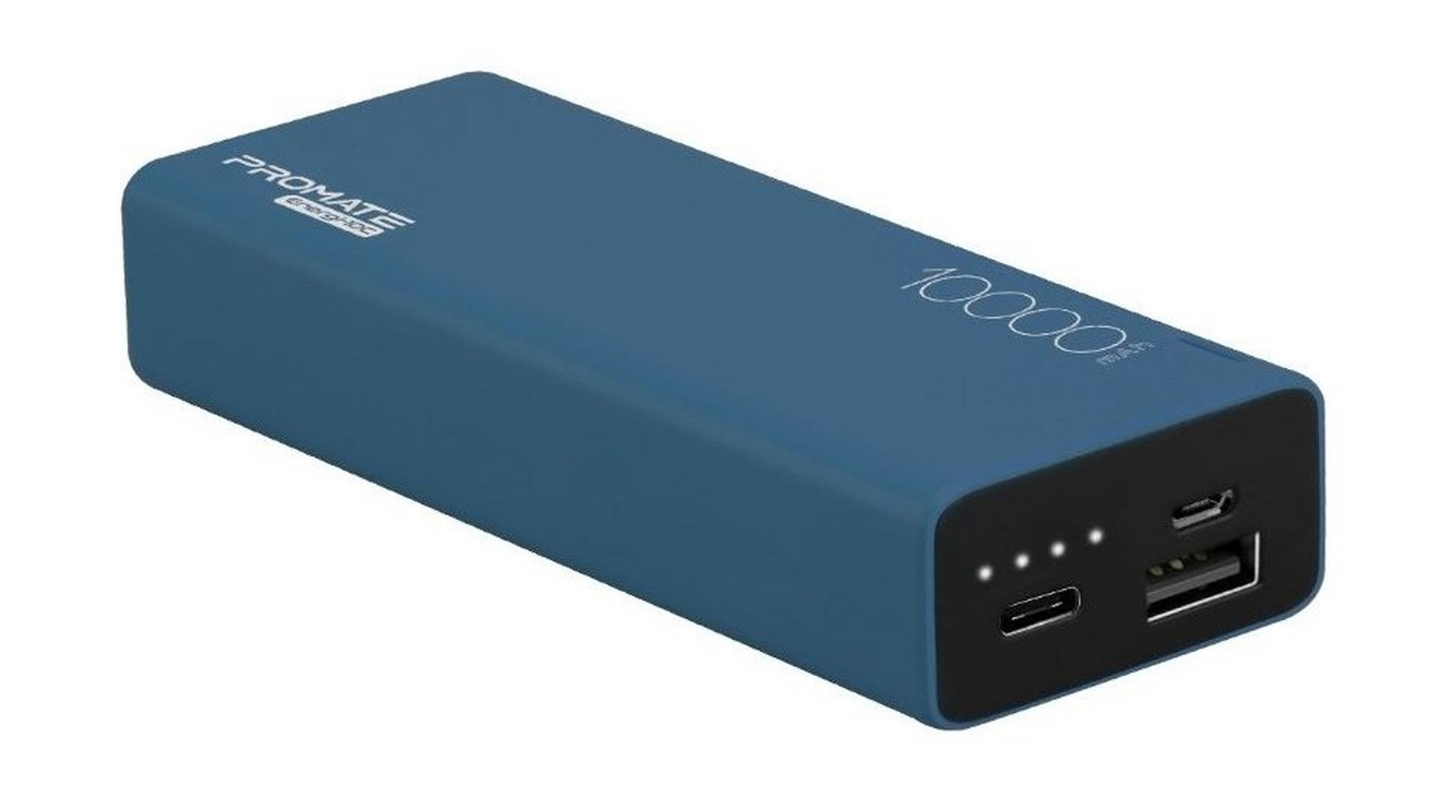 Promate Energi-10C 10000mAh High Capacity Dual USB Powerbank - Blue