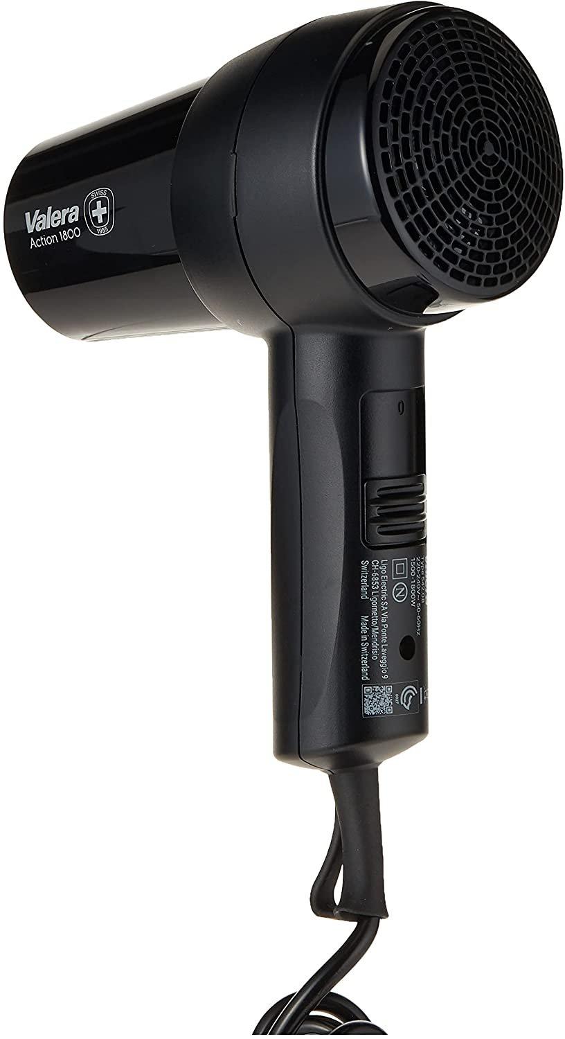 Valera Action Compact Hairdryer, 1800W, 3 Heat Settings  - Black